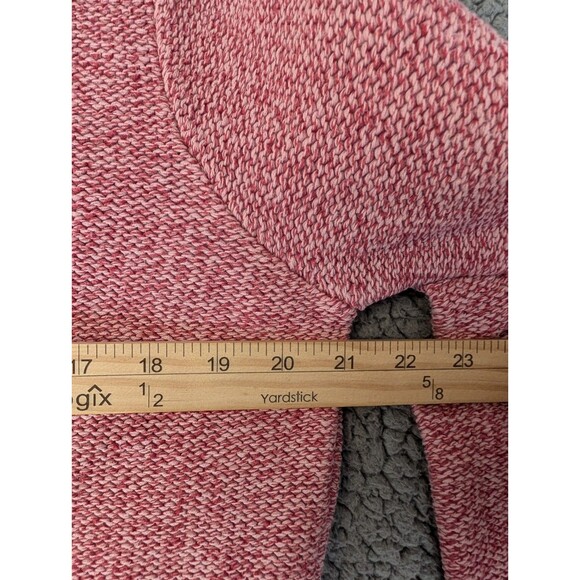 LL Bean Women’s Knit Sweater Red 100% Cotton Marled Tight Knit Cabincore Sz L - Picture 7 of 10